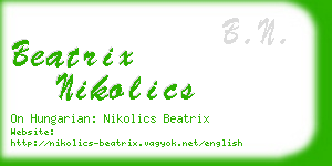 beatrix nikolics business card